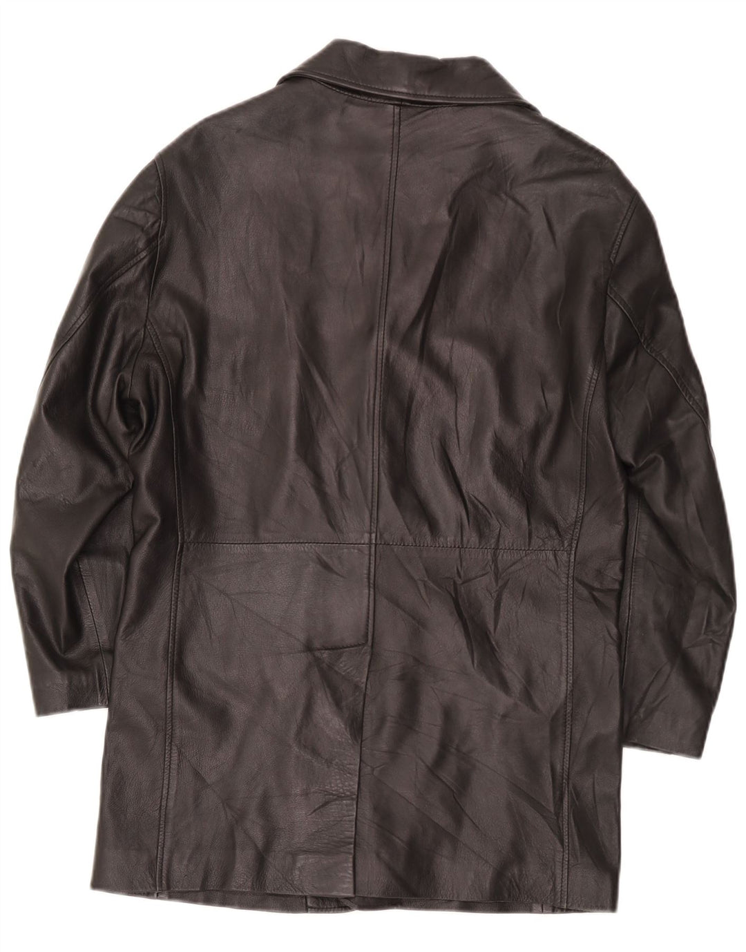 Vintage Mens Leather Coat UK 36 Small Black