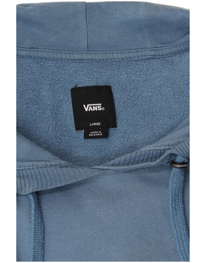 Vans Mens Graphic Hoodie Jumper Large Blue Cotton