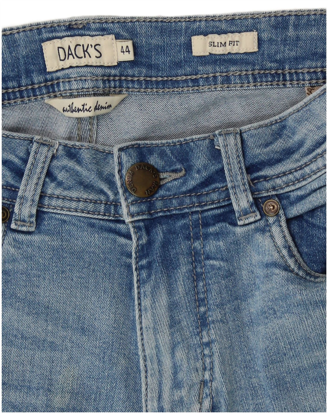 DACK'S Womens Slim Jeans IT 44 Medium W30 L31 Blue Cotton