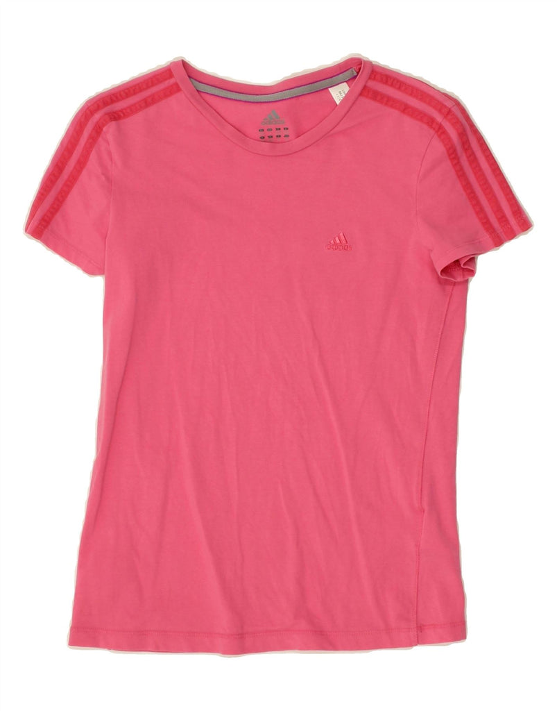 ADIDAS Womens T-Shirt Top UK 8/10 Small Pink Cotton Vintage Adidas and Second-Hand Adidas from Messina Hembry 