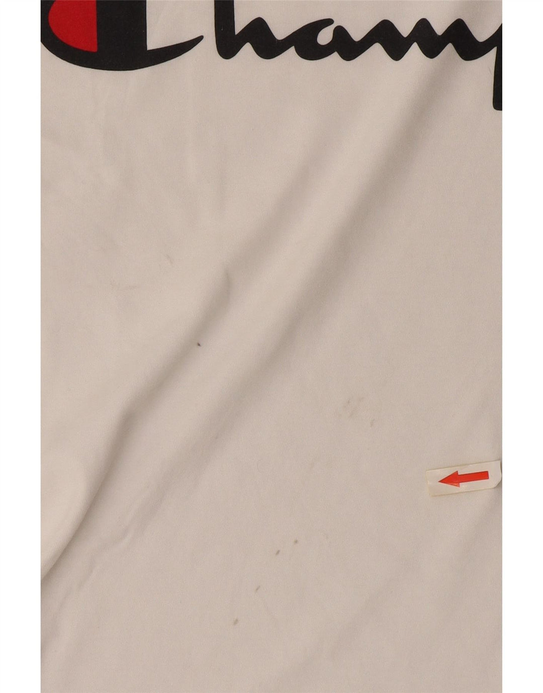 Champion Mens Graphic T-Shirt Top Medium White Cotton