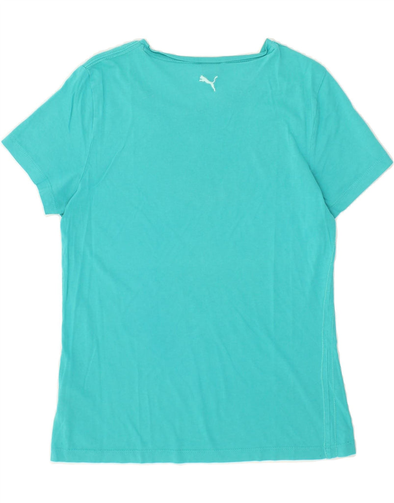 PUMA Womens Graphic T-Shirt Top UK 14 Medium Turquoise Cotton Vintage Puma and Second-Hand Puma from Messina Hembry 