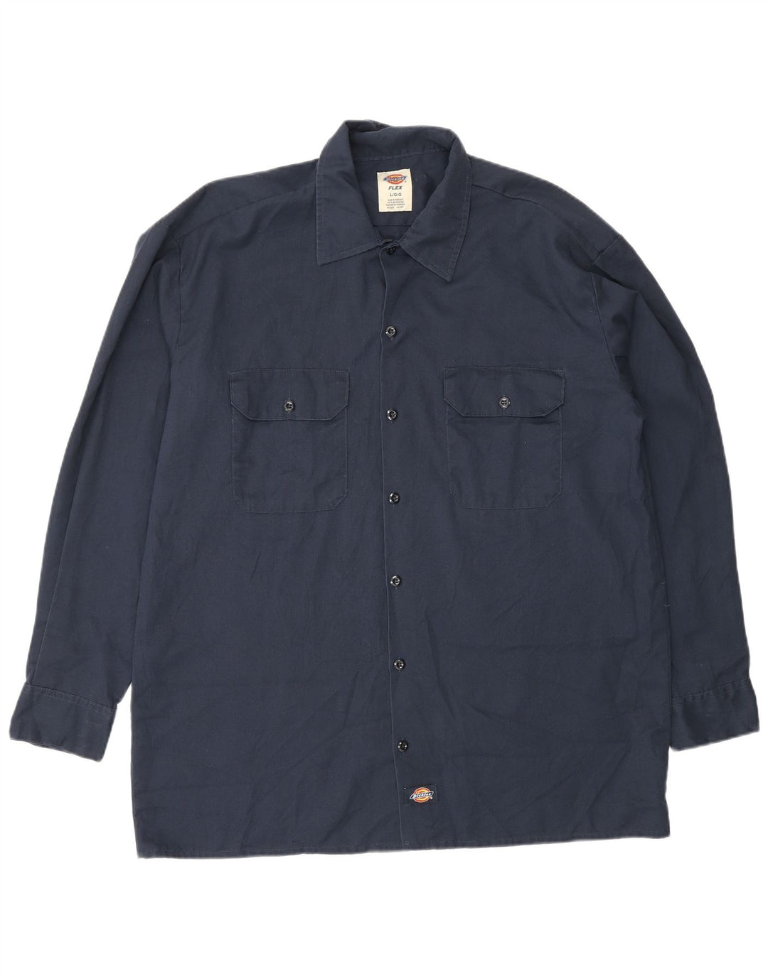 Dickies Mens Shirt Large Navy Blue Polyester