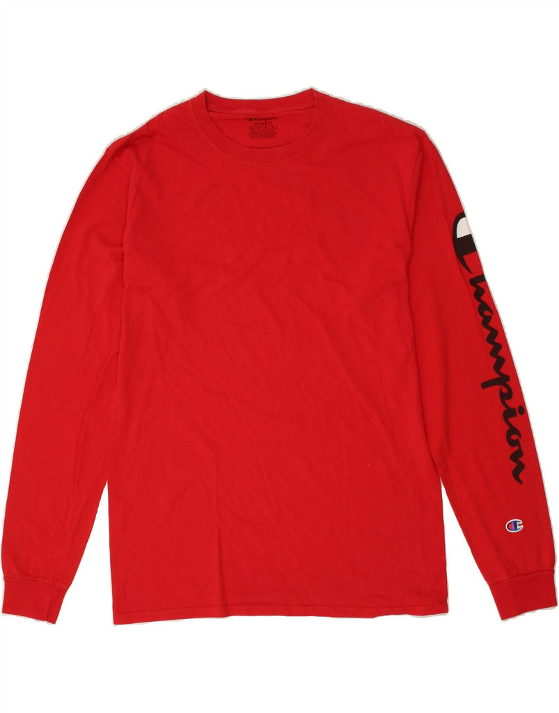 CHAMPION Mens Authentic Graphic Top Long Sleeve Medium Red | Vintage Champion | Thrift | Second-Hand Champion | Used Clothing | Messina Hembry 