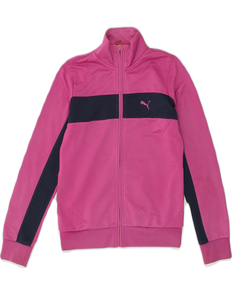 PUMA Girls Tracksuit Top Jacket 11-12 Years Large  Pink Polyester | Vintage Puma | Thrift | Second-Hand Puma | Used Clothing | Messina Hembry 