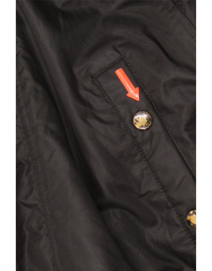 Superdry Mens Hooded Padded Jacket UK 38 Medium Black Nylon