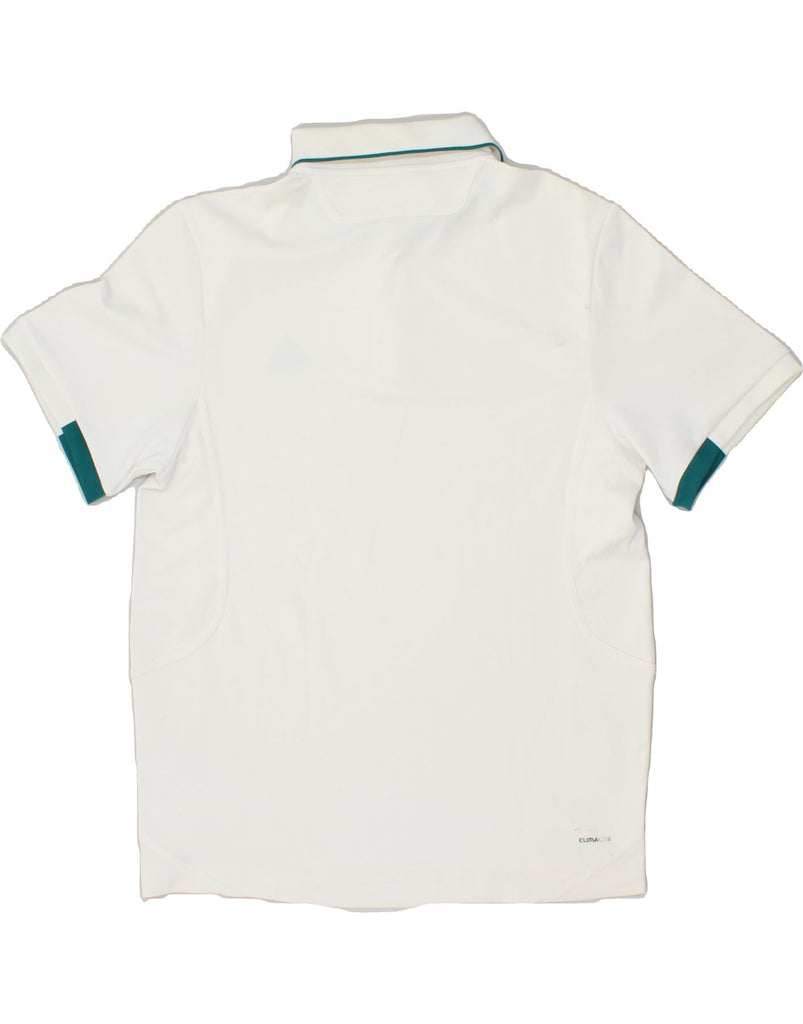 ADIDAS Mens Polo Shirt Medium White Polyester | Vintage Adidas | Thrift | Second-Hand Adidas | Used Clothing | Messina Hembry 