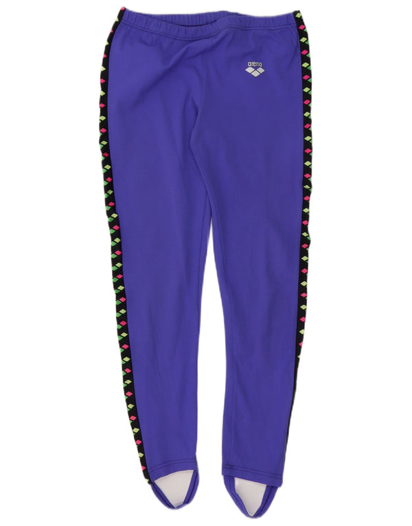 Arena Womens Graphic Stirrup Leggings UK 14 Large Purple Geometric