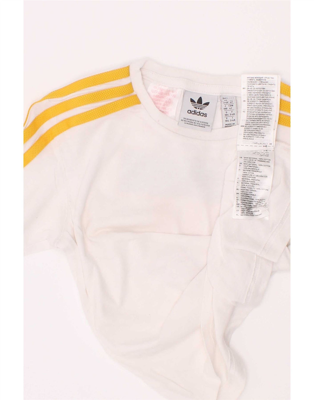 Adidas Boys Graphic T-Shirt Top 3-4 Years White Cotton
