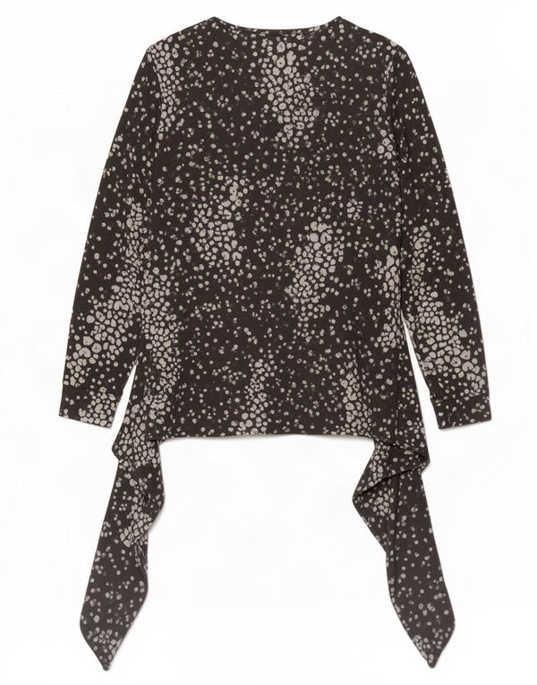 Marks & Spencer Womens Long Sleeve Blouse Top UK 16 Large Black Spotted
