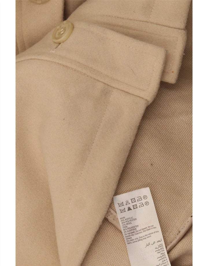 MINT VELVET Womens Oversized Bomber Jacket UK 14 Medium Beige Acrylic