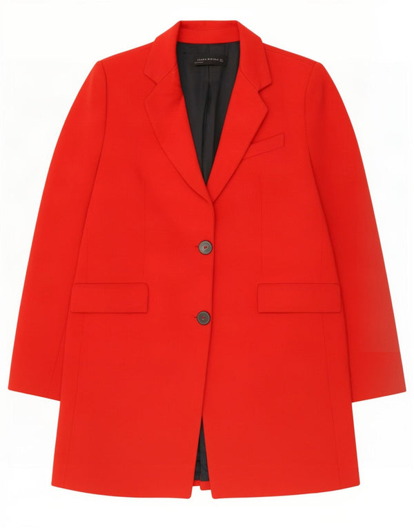 Zara Womens Longline 2 Button Blazer Jacket UK 16 Large Red
