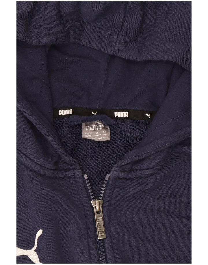 Puma Boys Zip Hoodie Sweater 13-14 Years Navy Blue