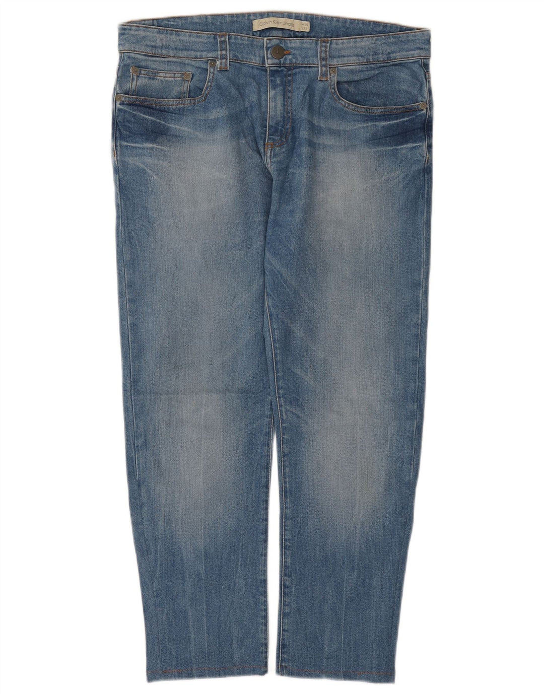 CALVIN KLEIN Mens Slim Jeans W32 L26 Blue Cotton