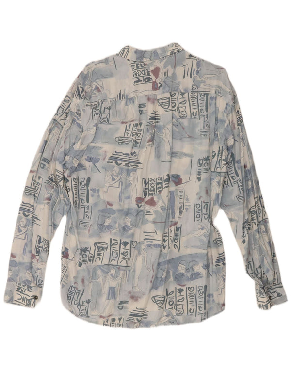 Mac Fashion Mens Abstract Pattern Shirt Large Blue