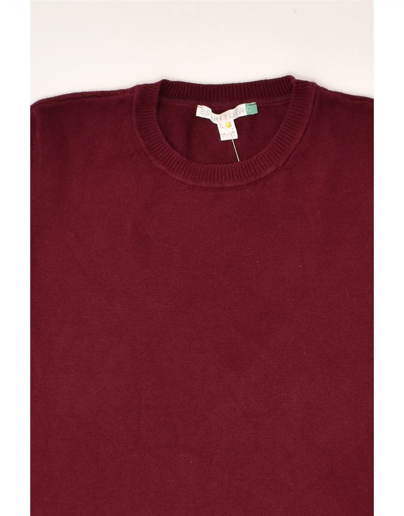 ESPRIT Womens Crew Neck Jumper Sweater UK 14 Medium Burgundy Cotton | Vintage Esprit | Thrift | Second-Hand Esprit | Used Clothing | Messina Hembry 