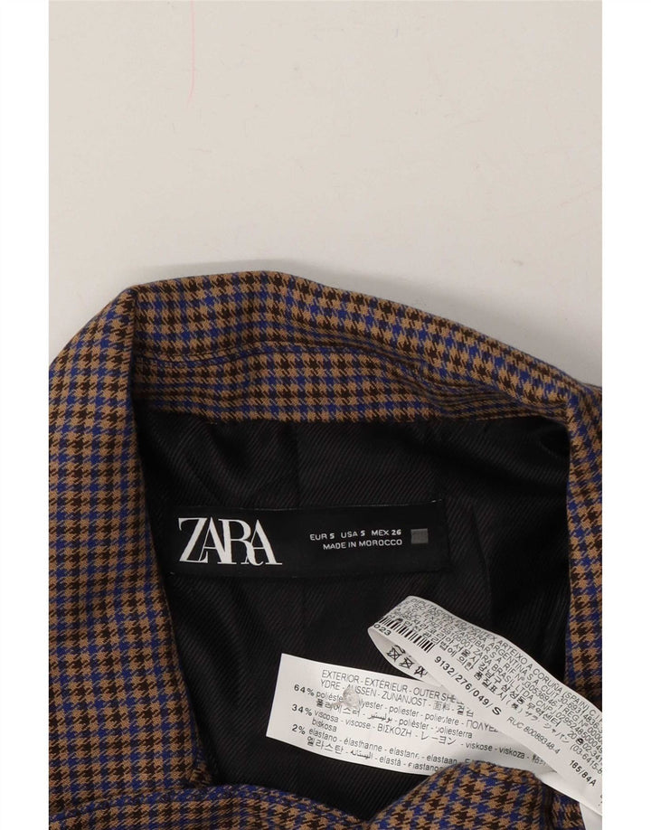 Zara Womens Oversized Blazer Jacket UK 10 Small Multicoloured Houndstooth