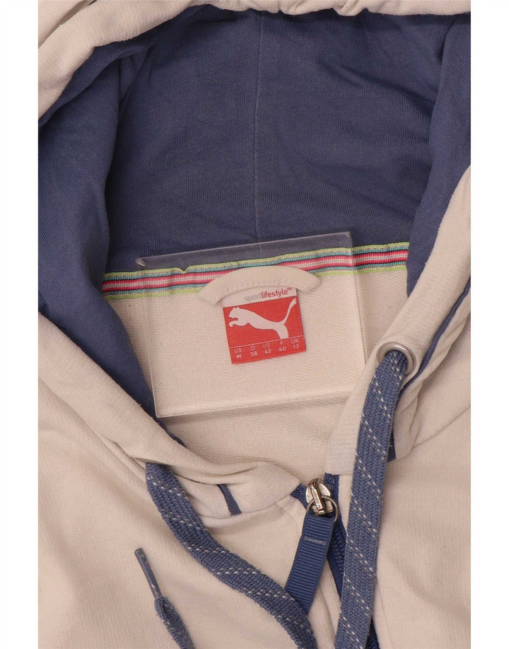 Puma Womens Zip Hoodie Sweater UK 12 Medium White