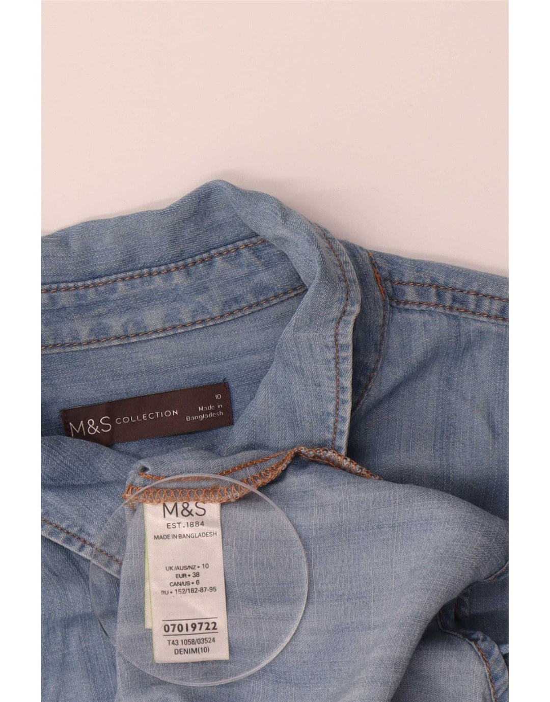 Marks & Spencer Womens Oversized Denim Shirt UK 10 Small Blue Lyocell