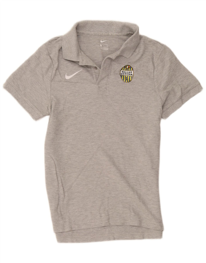 Nike Mens HELLAS VERONA Graphic Polo Shirt Small Grey Cotton