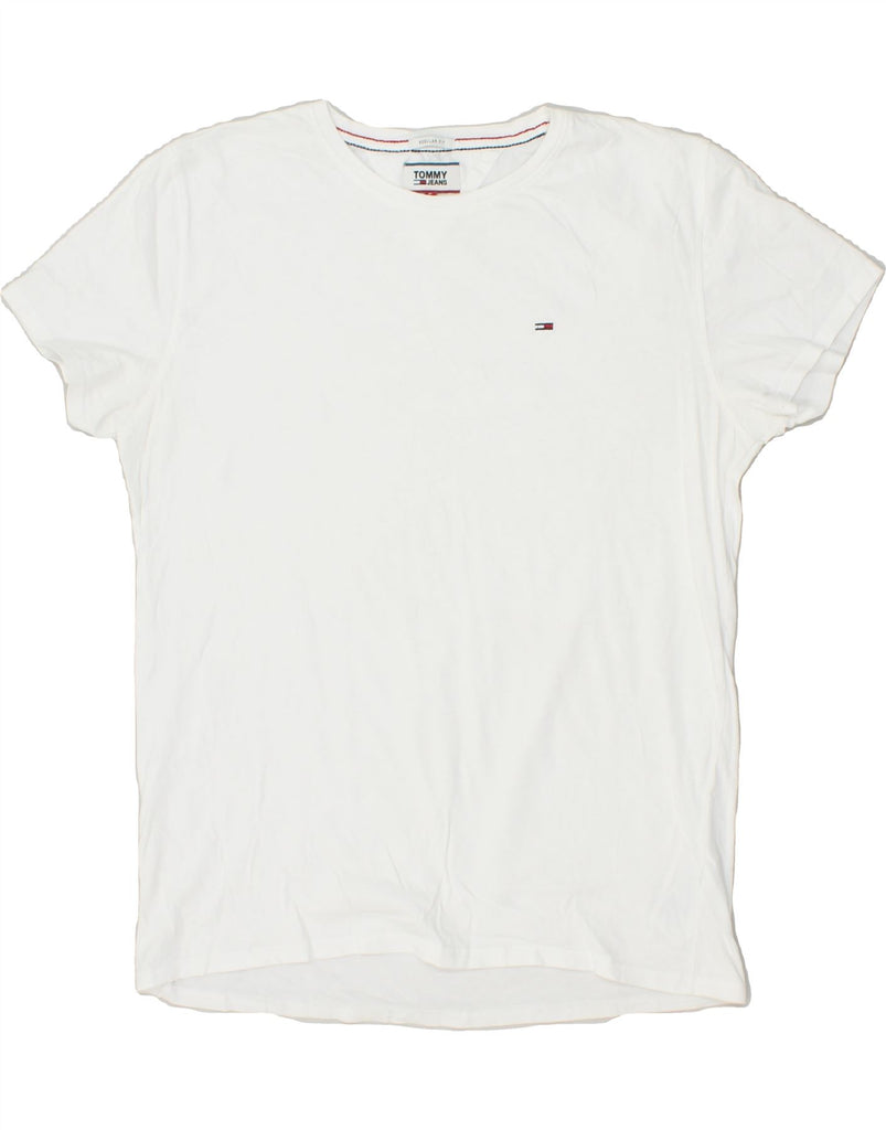 TOMMY HILFIGER Mens T-Shirt Top Large White Cotton Vintage Tommy Hilfiger and Second-Hand Tommy Hilfiger from Messina Hembry 