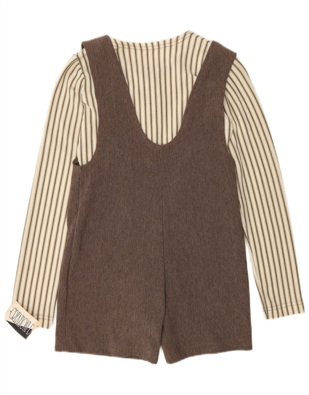 Vintage Womens 2 Piece Set UK 12 Medium Brown Striped