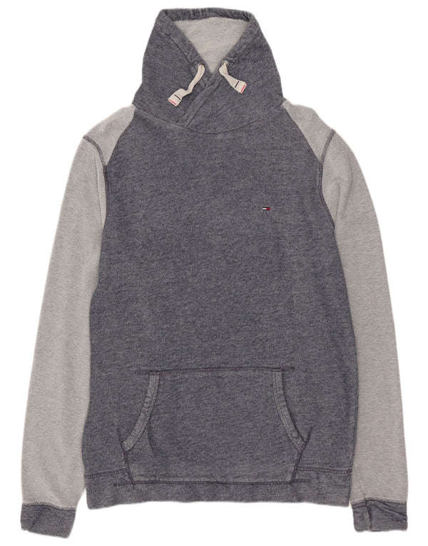 TOMMY HILFIGER Mens Sweatshirt Jumper XL Navy Blue Colourblock Cotton