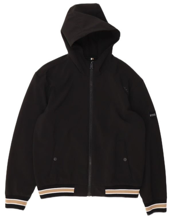 Hugo Boss Boys Hooded Bomber Jacket 13-14 Years Small Black Striped
