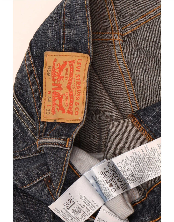 Levi's Mens 559 Straight Jeans W34 L30 Blue Cotton