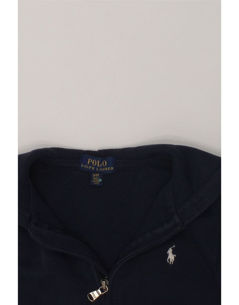 POLO RALPH LAUREN Girls Zip Hoodie Sweater 2-3 Years Navy Blue Cotton | Vintage Polo Ralph Lauren | Thrift | Second-Hand Polo Ralph Lauren | Used Clothing | Messina Hembry 