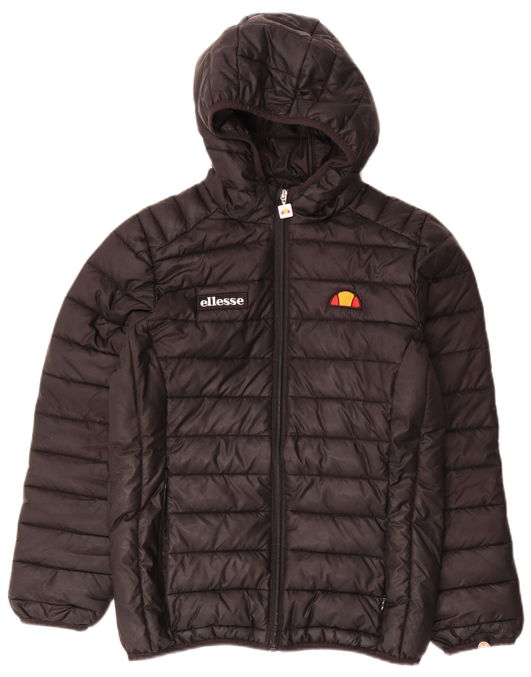 Ellesse Boys Hooded Padded Jacket 12-13 Years Black Polyester