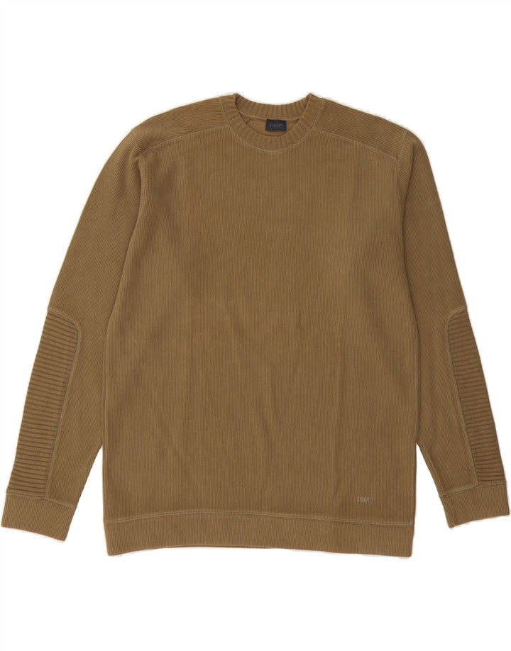 JOOP Mens Crew Neck Jumper Sweater Large Brown Cotton Vintage Joop and Second-Hand Joop from Messina Hembry 