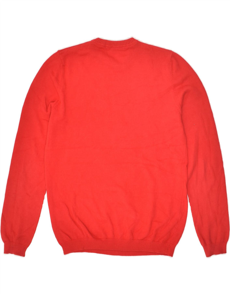 BENETTON Boys Crew Neck Jumper Sweater 8-9 Years Large Red Cotton | Vintage Benetton | Thrift | Second-Hand Benetton | Used Clothing | Messina Hembry 