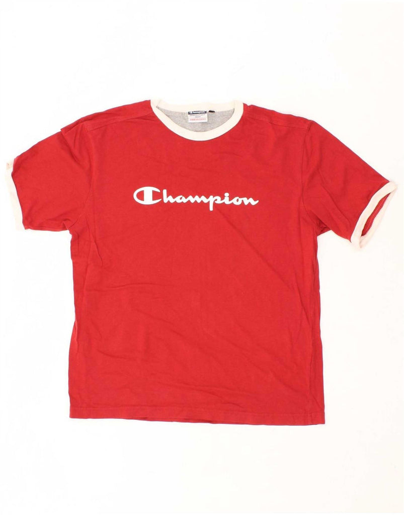 CHAMPION Mens Graphic T-Shirt Top Large Red Cotton Vintage Champion and Second-Hand Champion from Messina Hembry 