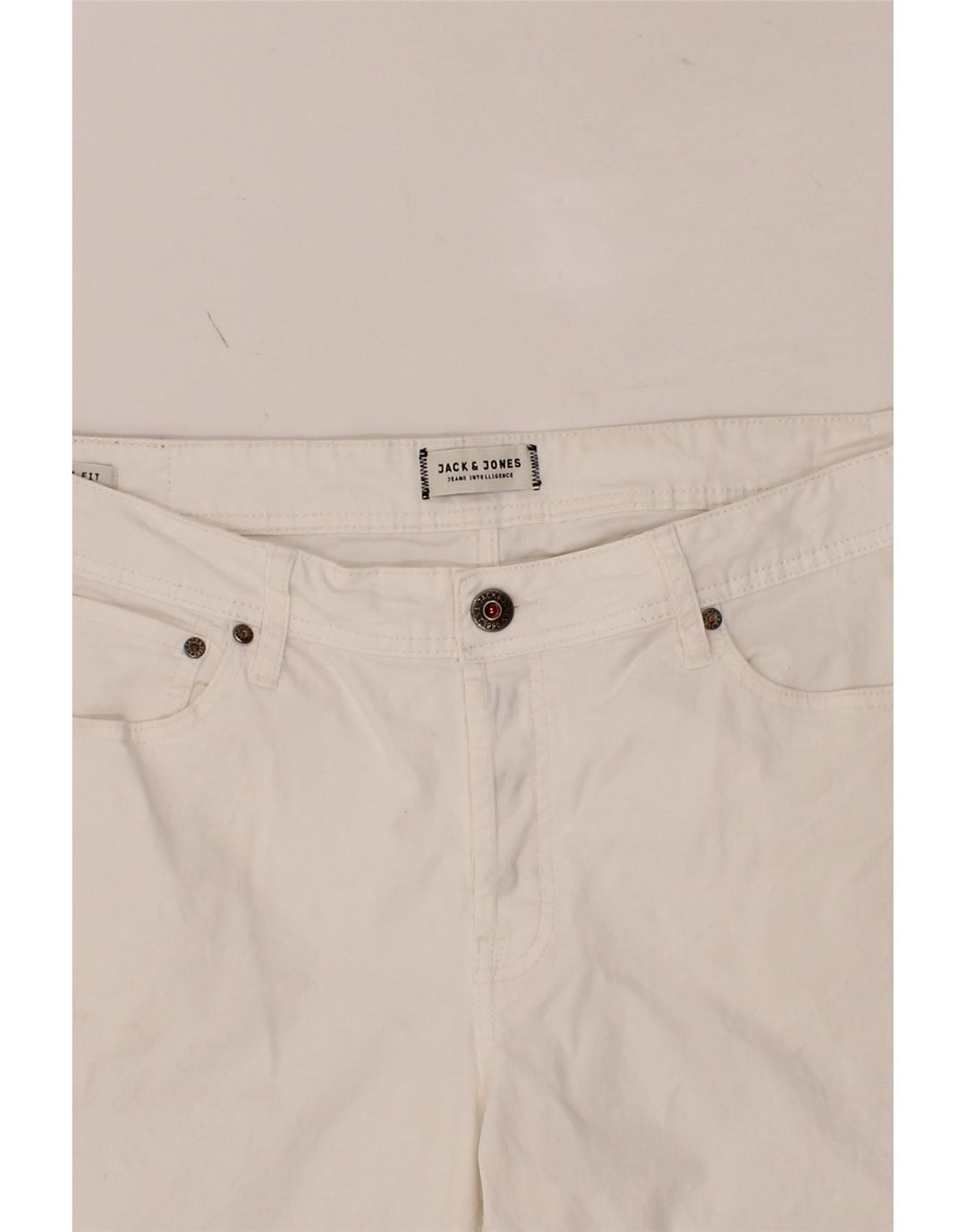 JACK & JONES Mens Casual Shorts XL W38  White Polyester Vintage Jack & Jones and Second-Hand Jack & Jones from Messina Hembry 