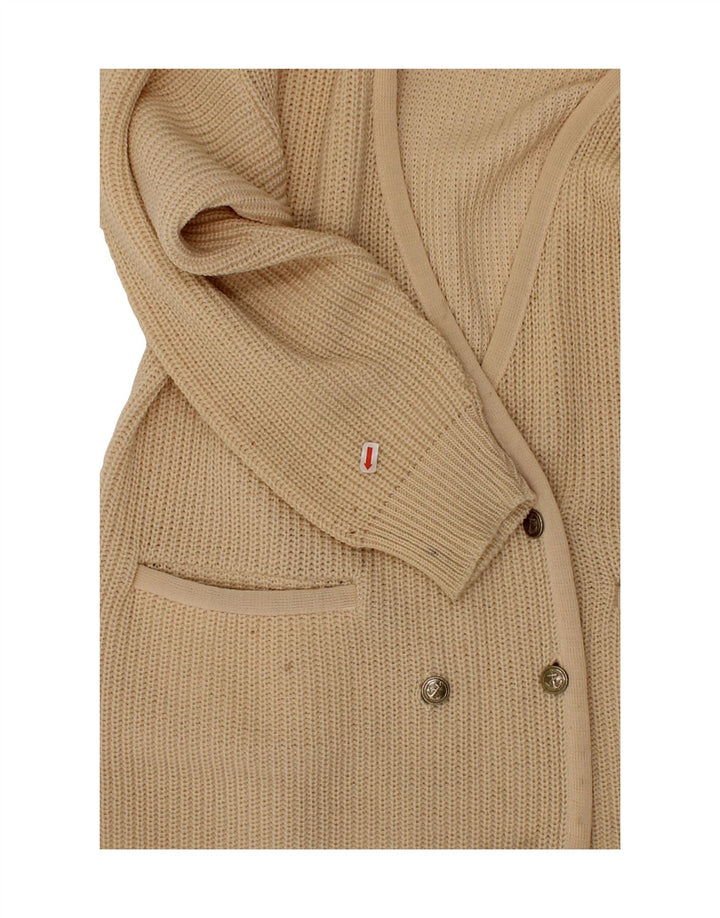 VINTAGE Womens Cardigan Sweater UK 14 Large Beige Vintage Vintage and Second-Hand Vintage from Messina Hembry 