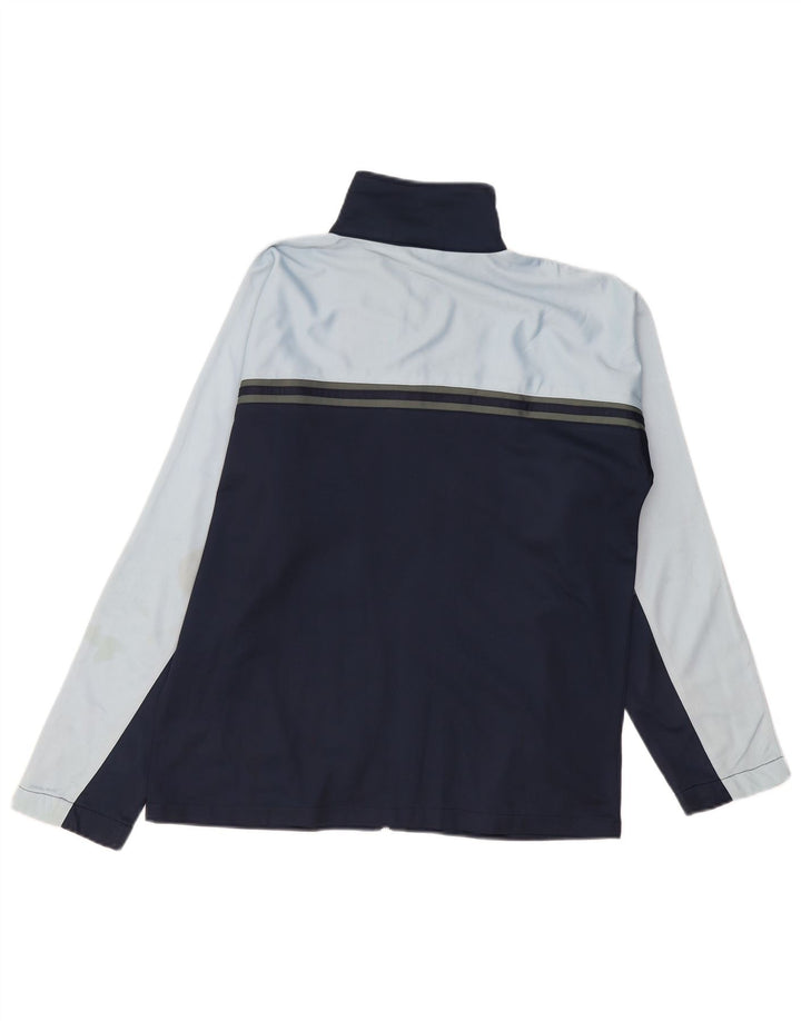 Asics Mens Tracksuit Top Jacket Medium Navy Blue Colourblock