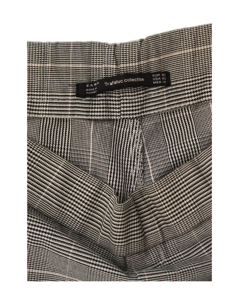 ZARA Womens Slim Chino Trousers XS W30 L24 Grey Check Polyester Vintage Zara and Second-Hand Zara from Messina Hembry 