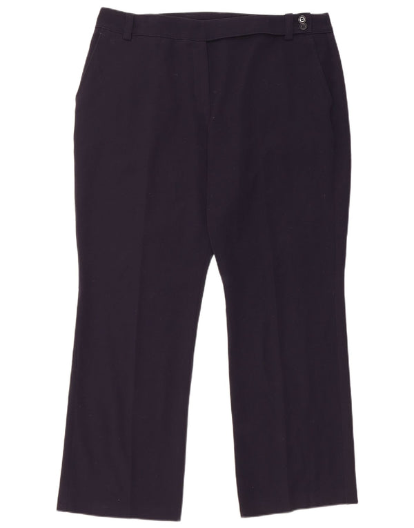 Marks & Spencer Womens Straight Suit Trousers UK 16 Large W34 L27 Navy Blue