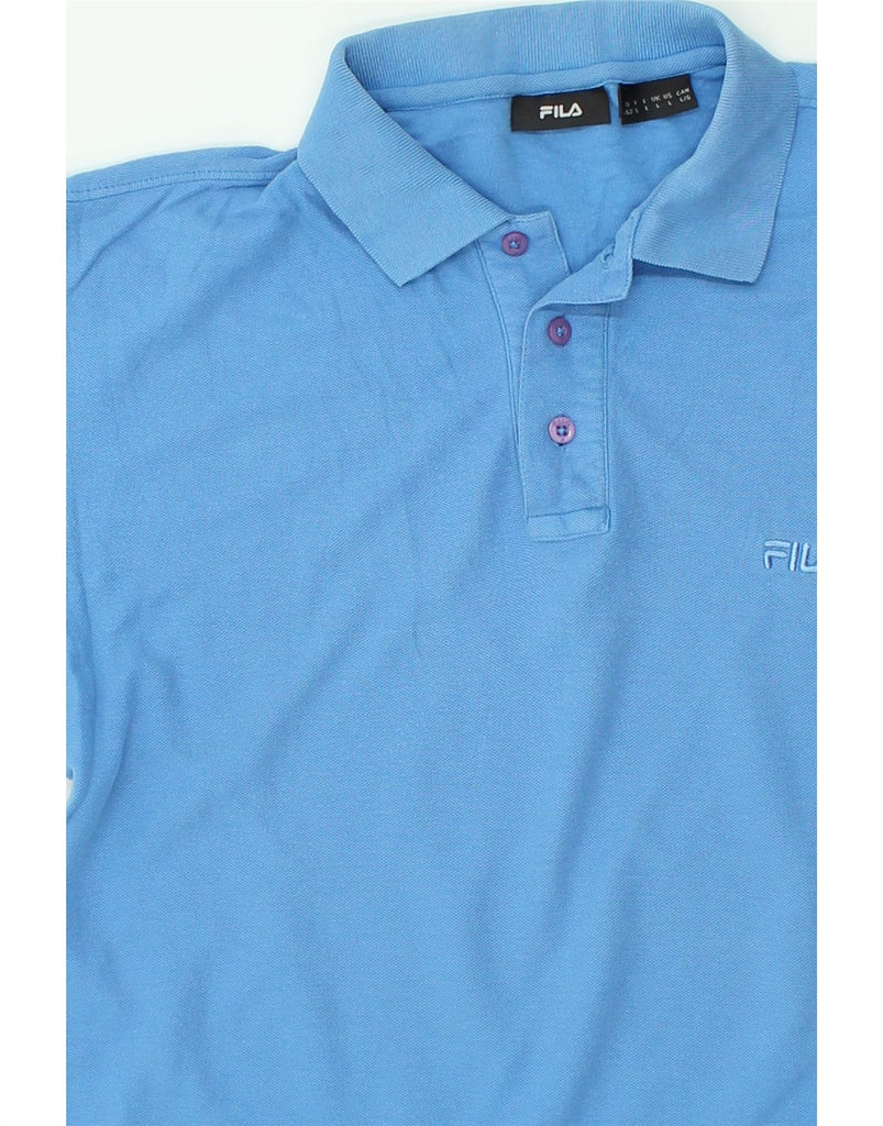 FILA Mens Polo Shirt Large Blue Cotton | Vintage Fila | Thrift | Second-Hand Fila | Used Clothing | Messina Hembry 