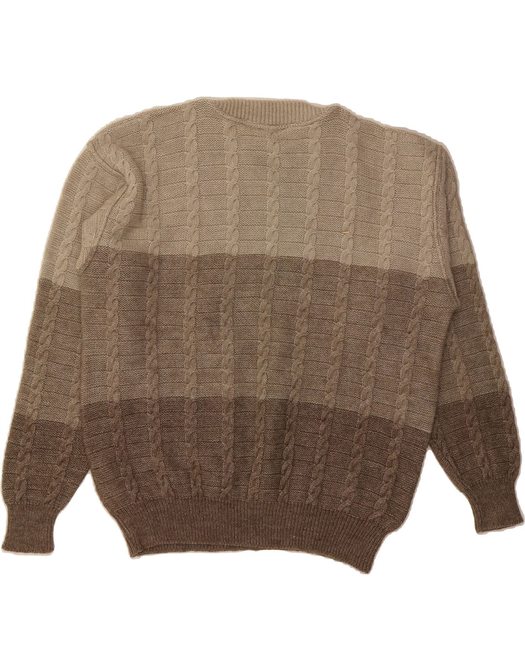 BENELLI Mens Crew Neck Jumper Sweater XL Brown Colourblock Acrylic Vintage Benelli and Second-Hand Benelli from Messina Hembry 