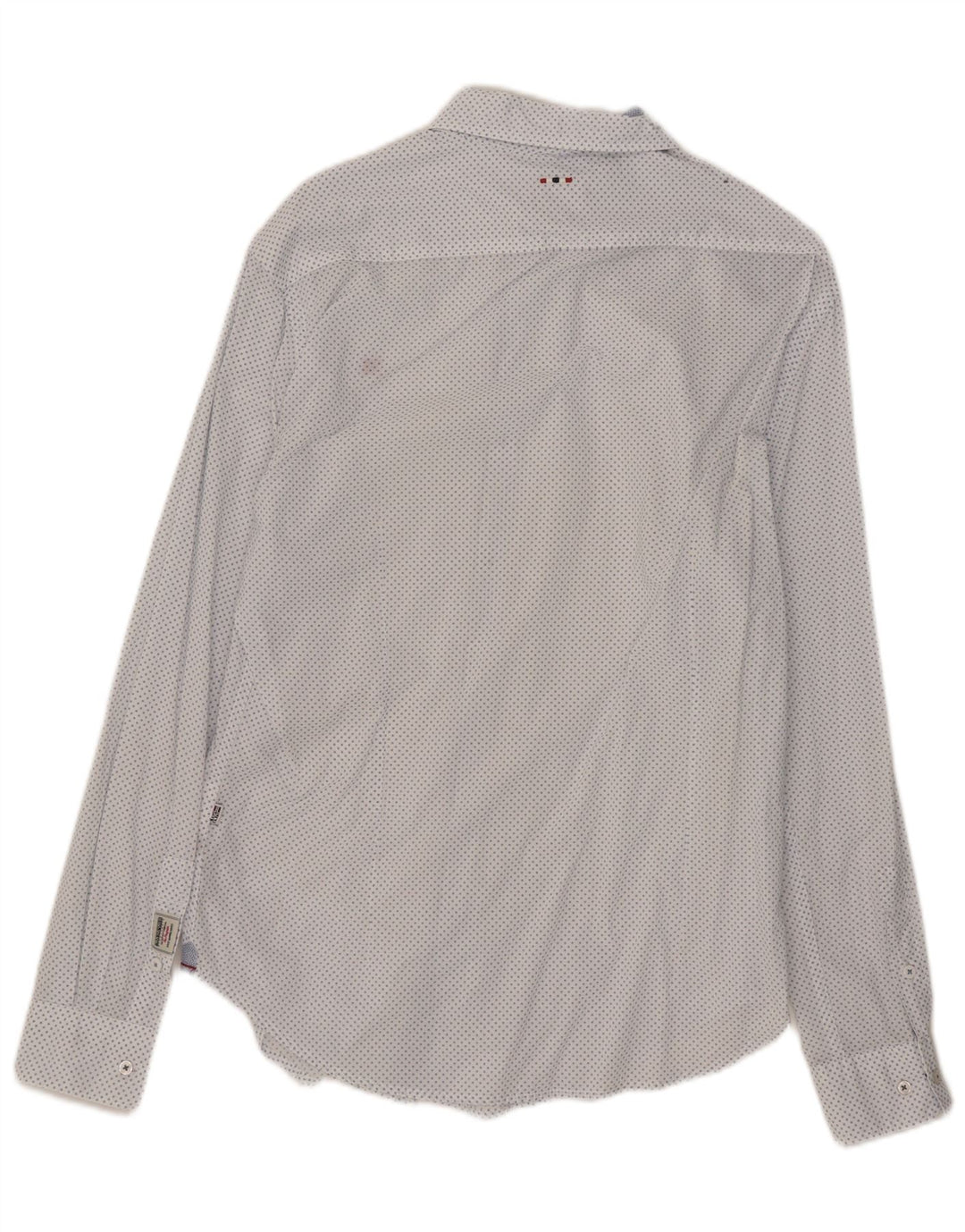 Napapijri Mens Slim Fit Shirt Medium White Spotted