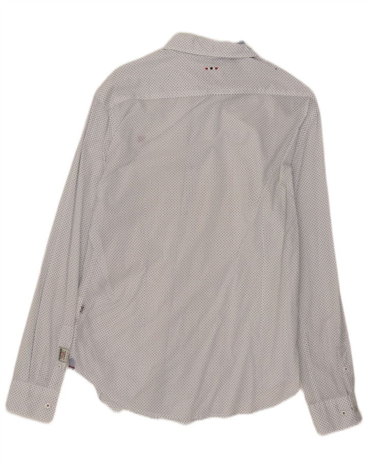 Napapijri Mens Slim Fit Shirt Medium White Spotted