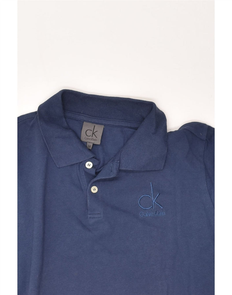 CALVIN KLEIN Mens Polo Shirt Medium Navy Blue Cotton | Vintage Calvin Klein | Thrift | Second-Hand Calvin Klein | Used Clothing | Messina Hembry 