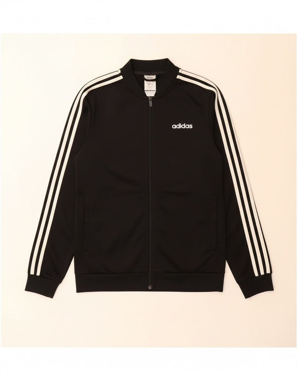 Adidas Mens Tracksuit Top Jacket Small Black Polyester