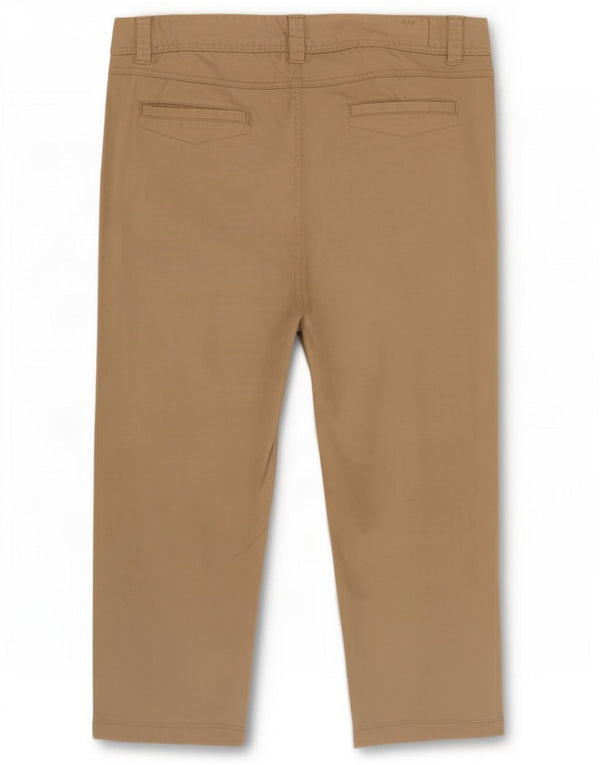 M&Co Womens Capri Trousers UK 16 Large W34 L22 Beige Cotton