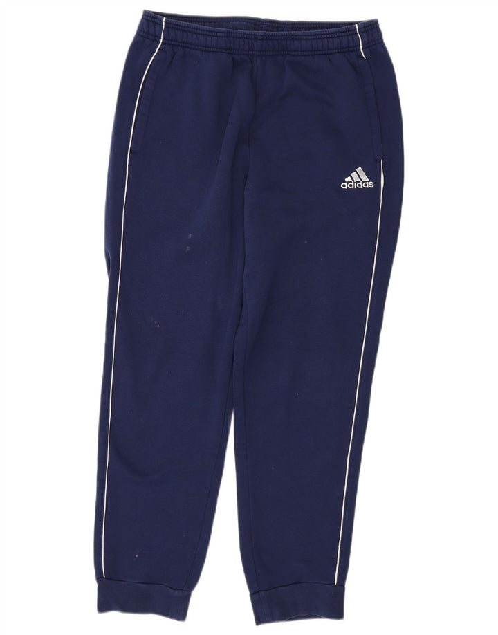ADIDAS Mens Tracksuit Trousers Joggers Medium  Navy Blue Cotton