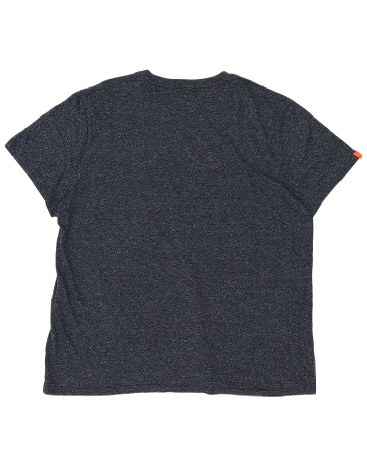 Superdry Mens T-Shirt Top 3XL Navy Blue Flecked Cotton