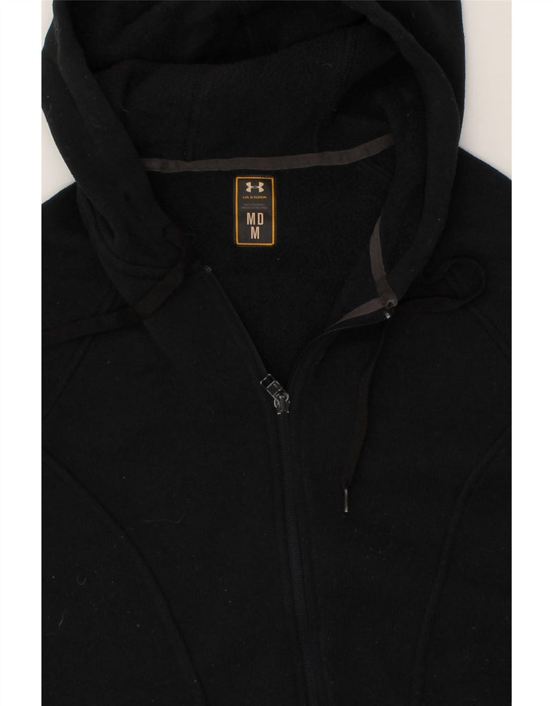 UNDER ARMOUR Womens Graphic Zip Hoodie Sweater UK 12 Medium Black | Vintage Under Armour | Thrift | Second-Hand Under Armour | Used Clothing | Messina Hembry 