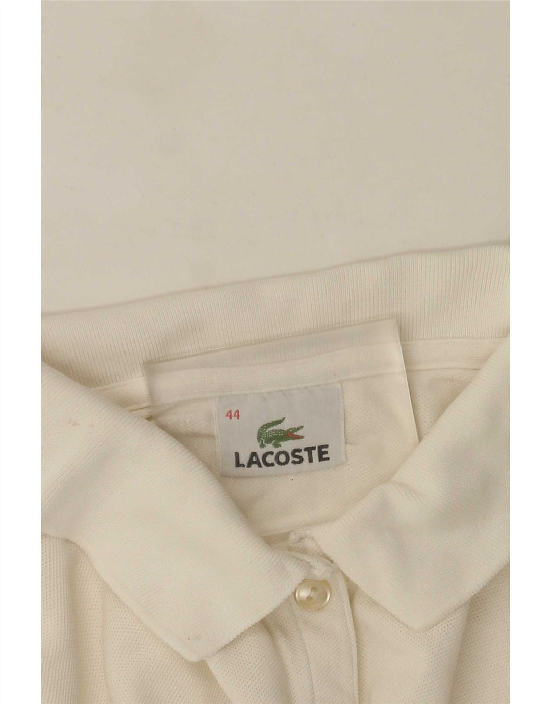 Lacoste Womens Long Sleeve Polo Shirt Size 44 Large White